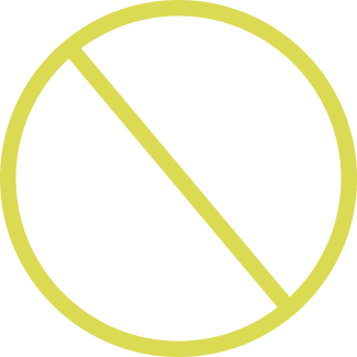 Yellow circle with diagonal line