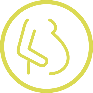 Pregnant-woman Pregnant woman with pregnancy bump icon in yellow
