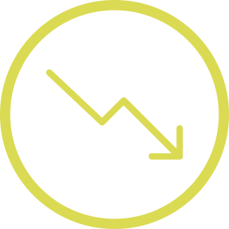 Downward trending arrow